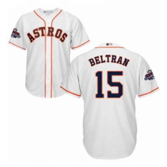 Youth Majestic Houston Astros 15 Carlos Beltran Authentic White Home 2017 World Series Champions Cool Base MLB Jersey Youth Majestic Houston Astros 15 Carlos Beltran Authentic White Home 2017 World Series Champions Cool Base MLB Jersey