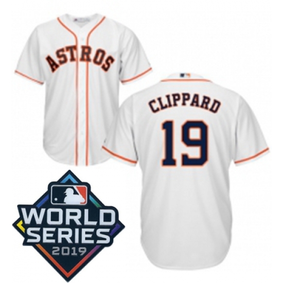 Youth Majestic Houston Astros 19 Tyler Clippard White Home Cool Base Sitched 2019 World Series Patch jersey Youth Majestic Houston Astros 19 Tyler Clippard White Home Cool Base Sitched 2019 World Series Patch jersey