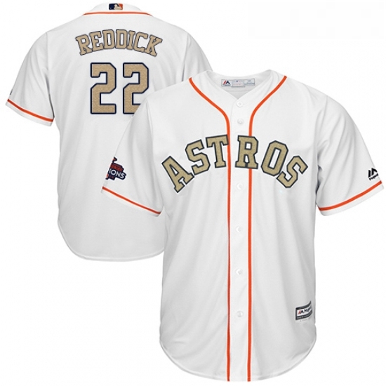 Youth Majestic Houston Astros 22 Josh Reddick Authentic White 2018 Gold Program Cool Base MLB Jersey Youth Majestic Houston Astros 22 Josh Reddick Authentic White 2018 Gold Program Cool Base MLB Jersey