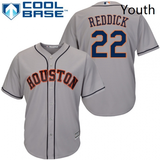 Youth Majestic Houston Astros 22 Josh Reddick Replica Grey Road Cool Base MLB Jersey Youth Majestic Houston Astros 22 Josh Reddick Replica Grey Road Cool Base MLB Jersey