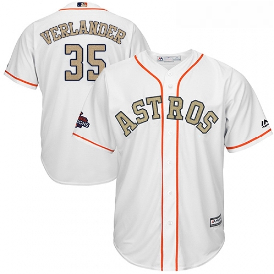 Youth Majestic Houston Astros 35 Justin Verlander Authentic White 2018 Gold Program Cool Base MLB Jersey Youth Majestic Houston Astros 35 Justin Verlander Authentic White 2018 Gold Program Cool Base MLB Jersey