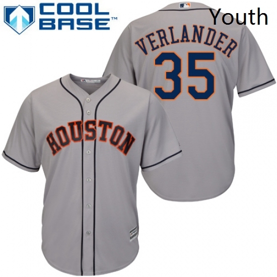 Youth Majestic Houston Astros 35 Justin Verlander Replica Grey Road Cool Base MLB Jersey Youth Majestic Houston Astros 35 Justin Verlander Replica Grey Road Cool Base MLB Jersey