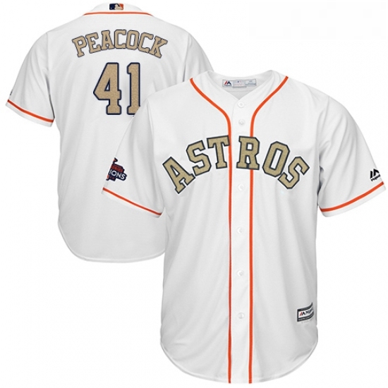 Youth Majestic Houston Astros 41 Brad Peacock Authentic White 2018 Gold Program Cool Base MLB Jersey Youth Majestic Houston Astros 41 Brad Peacock Authentic White 2018 Gold Program Cool Base MLB Jersey