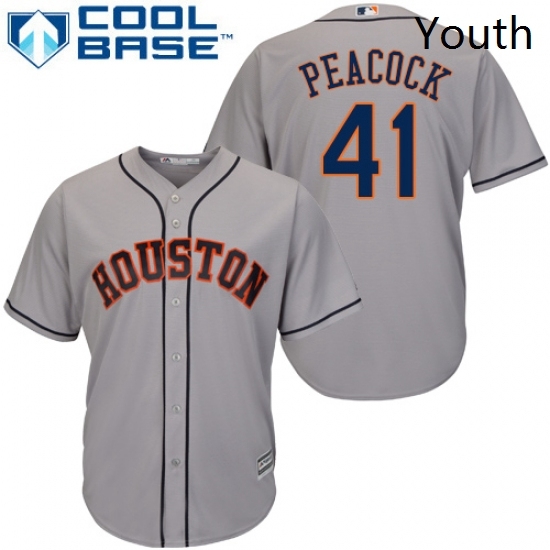 Youth Majestic Houston Astros 41 Brad Peacock Replica Grey Road Cool Base MLB Jersey Youth Majestic Houston Astros 41 Brad Peacock Replica Grey Road Cool Base MLB Jersey