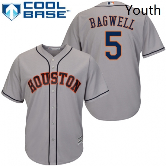 Youth Majestic Houston Astros 5 Jeff Bagwell Replica Grey Road Cool Base MLB Jersey Youth Majestic Houston Astros 5 Jeff Bagwell Replica Grey Road Cool Base MLB Jersey