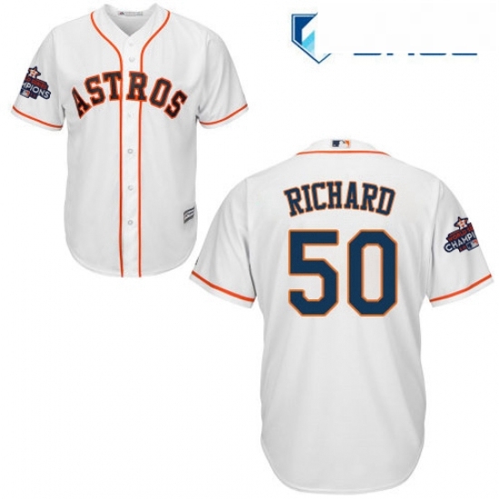 Youth Majestic Houston Astros 50 JR Richard Replica White Home 2017 World Series Champions Cool Base MLB Jersey Youth Majestic Houston Astros 50 JR Richard Replica White Home 2017 World Series Champions Cool Base MLB Jersey