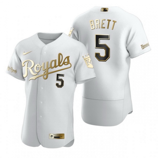 Kansas City Royals 5 George Brett White Nike Mens Authentic Golden Edition MLB Jersey Kansas City Royals 5 George Brett White Nike Mens Authentic Golden Edition MLB Jersey
