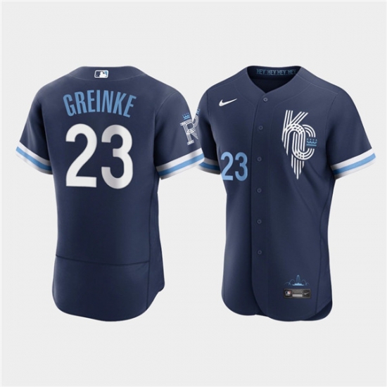 Men Kansas City Royals 23 Zack Greinke 2022 Navy City Connect Flex Base Stitched MLB jersey Men Kansas City Royals 23 Zack Greinke 2022 Navy City Connect Flex Base Stitched MLB jersey