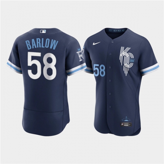 Men Kansas City Royals 58 Scott Barlow 2022 Navy City Connect Flex Base Stitched MLB jersey Men Kansas City Royals 58 Scott Barlow 2022 Navy City Connect Flex Base Stitched MLB jersey