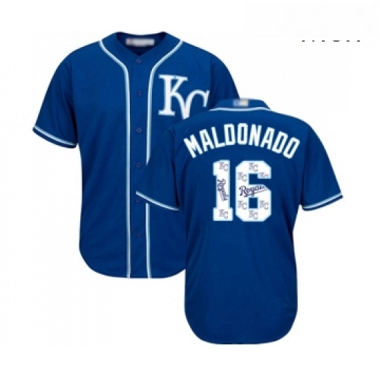 Mens Kansas City Royals 16 Martin Maldonado Blue Authentic Blue Team Logo Fashion Cool Base Baseball Jersey Mens Kansas City Royals 16 Martin Maldonado Blue Authentic Blue Team Logo Fashion Cool Base Baseball Jersey