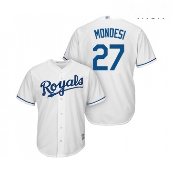 Mens Kansas City Royals 27 Raul Mondesi Replica White Home Cool Base Baseball Jersey Mens Kansas City Royals 27 Raul Mondesi Replica White Home Cool Base Baseball Jersey