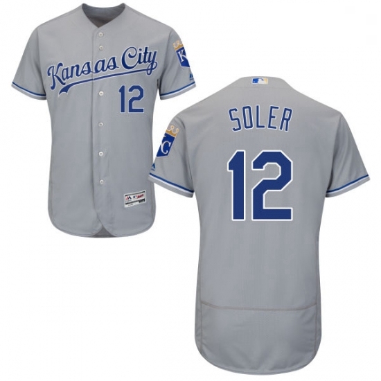 Mens Majestic Kansas City Royals 12 Jorge Soler Grey Flexbase Authentic Collection MLB Jersey Mens Majestic Kansas City Royals 12 Jorge Soler Grey Flexbase Authentic Collection MLB Jersey