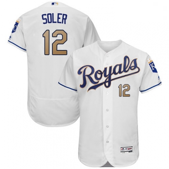 Mens Majestic Kansas City Royals 12 Jorge Soler White Flexbase Authentic Collection MLB Jersey Mens Majestic Kansas City Royals 12 Jorge Soler White Flexbase Authentic Collection MLB Jersey