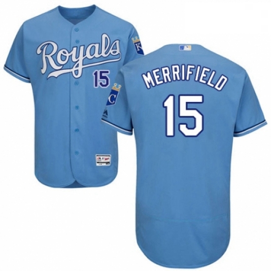 Mens Majestic Kansas City Royals 15 Whit Merrifield Light Blue Alternate Flex Base Authentic Collection MLB Jersey Mens Majestic Kansas City Royals 15 Whit Merrifield Light Blue Alternate Flex Base Authentic Collection MLB Jersey
