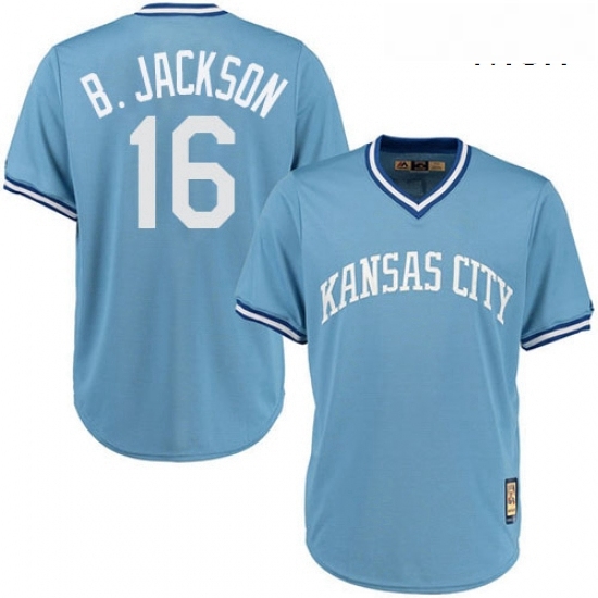 Mens Majestic Kansas City Royals 16 Bo Jackson Authentic Light Blue Cooperstown MLB Jersey Mens Majestic Kansas City Royals 16 Bo Jackson Authentic Light Blue Cooperstown MLB Jersey