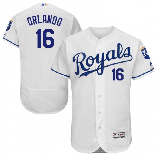 Mens Majestic Kansas City Royals 16 Paulo Orlando White Flexbase Authentic Collection MLB Jersey Mens Majestic Kansas City Royals 16 Paulo Orlando White Flexbase Authentic Collection MLB Jersey