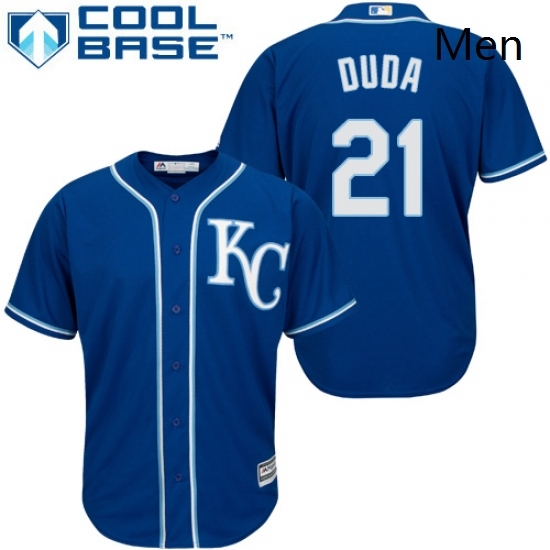 Mens Majestic Kansas City Royals 21 Lucas Duda Replica Blue Alternate 2 Cool Base MLB Jersey Mens Majestic Kansas City Royals 21 Lucas Duda Replica Blue Alternate 2 Cool Base MLB Jersey