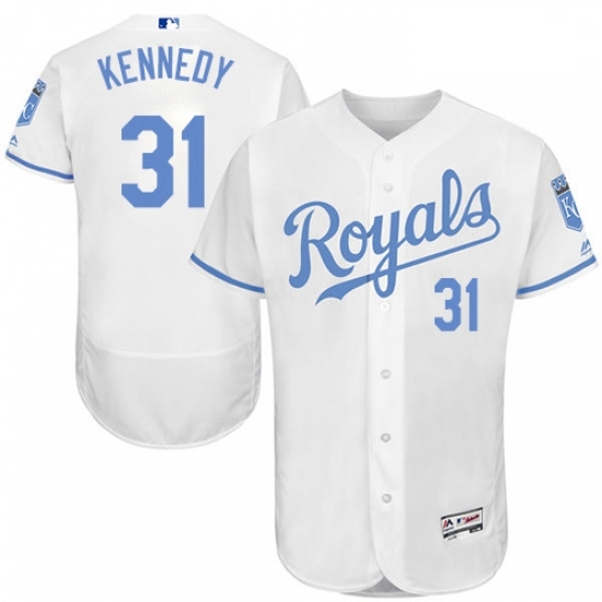 Mens Majestic Kansas City Royals 31 Ian Kennedy Authentic White 2016 Fathers Day Fashion Flex Base MLB Jersey Mens Majestic Kansas City Royals 31 Ian Kennedy Authentic White 2016 Fathers Day Fashion Flex Base MLB Jersey