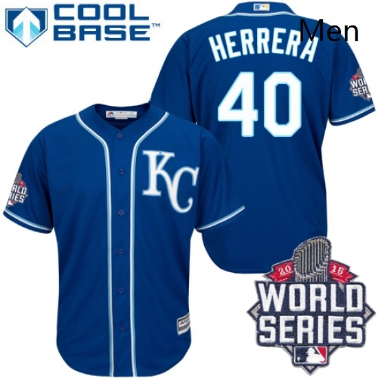 Mens Majestic Kansas City Royals 40 Kelvin Herrera Authentic Blue Alternate 2 Cool Base 2015 World Series Patch MLB Jersey Mens Majestic Kansas City Royals 40 Kelvin Herrera Authentic Blue Alternate 2 Cool Base 2015 World Series Patch MLB Jersey
