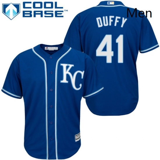 Mens Majestic Kansas City Royals 41 Danny Duffy Replica Blue Alternate 2 Cool Base MLB Jersey Mens Majestic Kansas City Royals 41 Danny Duffy Replica Blue Alternate 2 Cool Base MLB Jersey