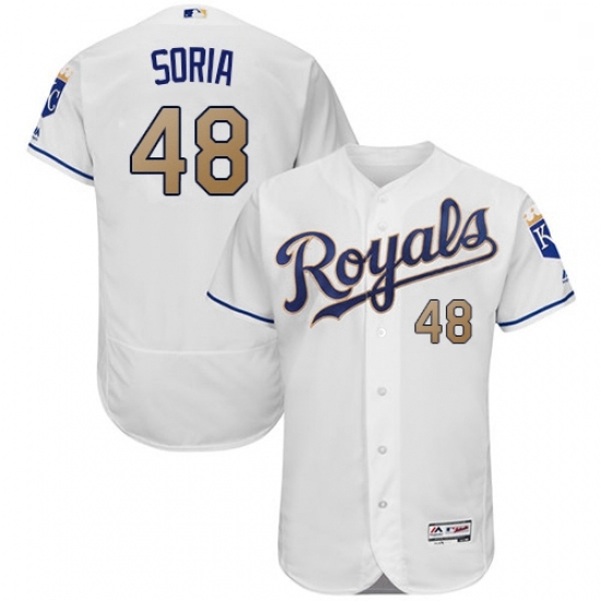 Mens Majestic Kansas City Royals 48 Joakim Soria White Home Flex Base Authentic MLB Jersey Mens Majestic Kansas City Royals 48 Joakim Soria White Home Flex Base Authentic MLB Jersey