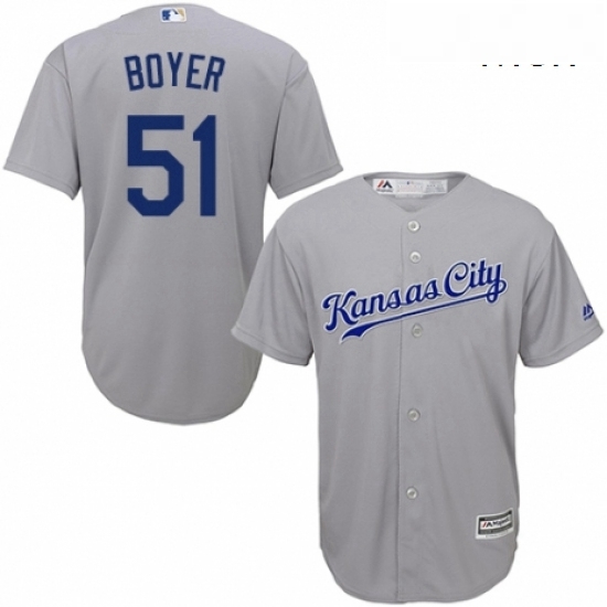 Mens Majestic Kansas City Royals 51 Blaine Boyer Replica Grey Road Cool Base MLB Jersey Mens Majestic Kansas City Royals 51 Blaine Boyer Replica Grey Road Cool Base MLB Jersey