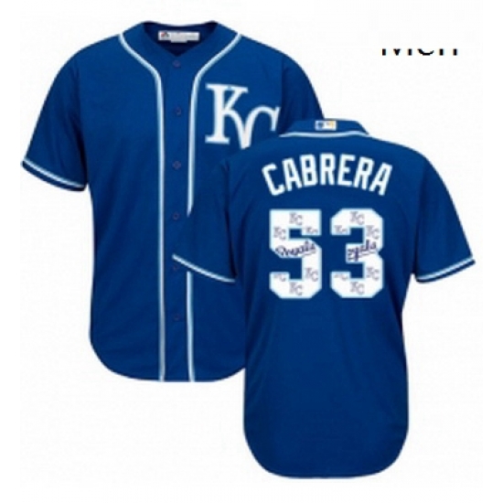 Mens Majestic Kansas City Royals 53 Melky Cabrera Blue Authentic Blue Team Logo Fashion Cool Base MLB Jersey Mens Majestic Kansas City Royals 53 Melky Cabrera Blue Authentic Blue Team Logo Fashion Cool Base MLB Jersey