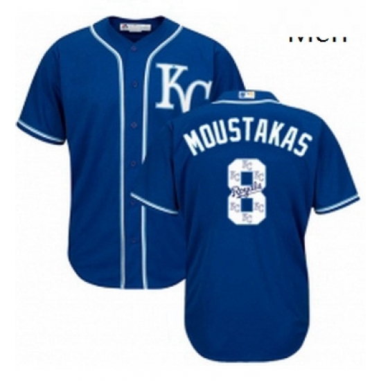 Mens Majestic Kansas City Royals 8 Mike Moustakas Authentic Blue Team Logo Fashion Cool Base MLB Jersey Mens Majestic Kansas City Royals 8 Mike Moustakas Authentic Blue Team Logo Fashion Cool Base MLB Jersey