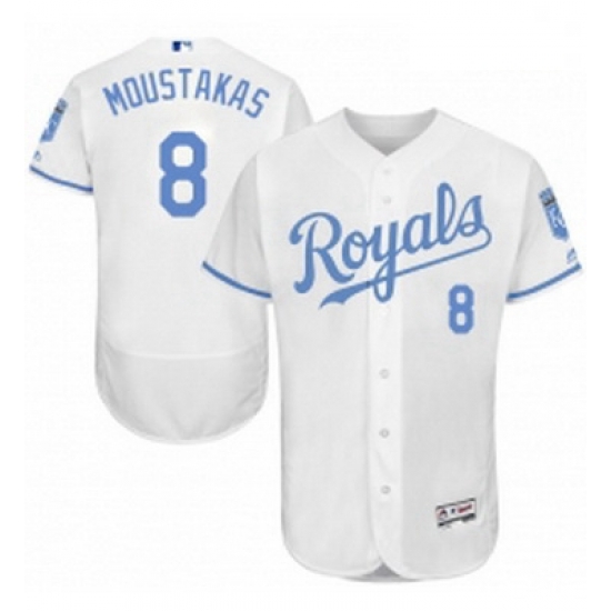 Mens Majestic Kansas City Royals 8 Mike Moustakas Authentic White 2016 Fathers Day Fashion Flex Base Jersey Mens Majestic Kansas City Royals 8 Mike Moustakas Authentic White 2016 Fathers Day Fashion Flex Base Jersey
