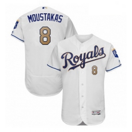 Mens Majestic Kansas City Royals 8 Mike Moustakas White Home Flex Base Authentic MLB Jersey Mens Majestic Kansas City Royals 8 Mike Moustakas White Home Flex Base Authentic MLB Jersey