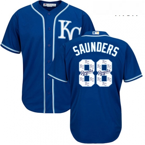 Mens Majestic Kansas City Royals 88 Michael Saunders Blue Authentic Blue Team Logo Fashion Cool Base MLB Jersey Mens Majestic Kansas City Royals 88 Michael Saunders Blue Authentic Blue Team Logo Fashion Cool Base MLB Jersey