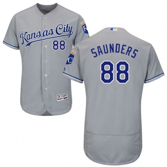 Mens Majestic Kansas City Royals 88 Michael Saunders Grey Road Flex Base Authentic Collection MLB Jersey Mens Majestic Kansas City Royals 88 Michael Saunders Grey Road Flex Base Authentic Collection MLB Jersey