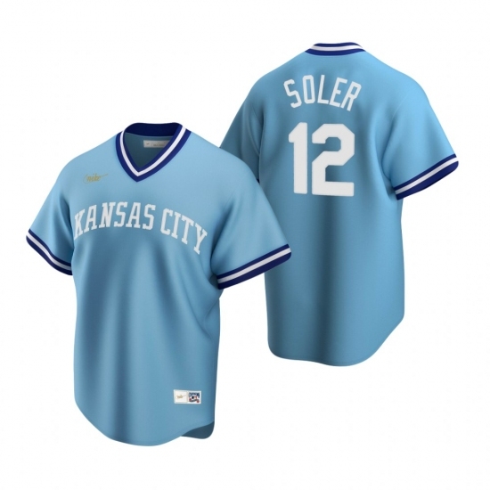 Mens Nike Kansas City Royals 12 Jorge Soler Light Blue Cooperstown Collection Road Stitched Baseball Jerse Mens Nike Kansas City Royals 12 Jorge Soler Light Blue Cooperstown Collection Road Stitched Baseball Jerse