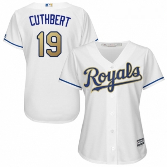 Womens Majestic Kansas City Royals 19 Cheslor Cuthbert Replica White Home Cool Base MLB Jersey Womens Majestic Kansas City Royals 19 Cheslor Cuthbert Replica White Home Cool Base MLB Jersey