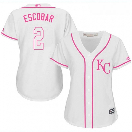 Womens Majestic Kansas City Royals 2 Alcides Escobar Replica White Fashion Cool Base MLB Jersey Womens Majestic Kansas City Royals 2 Alcides Escobar Replica White Fashion Cool Base MLB Jersey