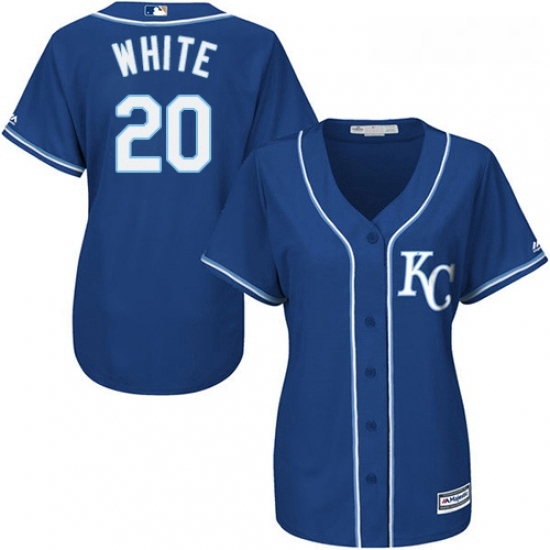Womens Majestic Kansas City Royals 20 Frank White Replica Blue Alternate 2 Cool Base MLB Jersey Womens Majestic Kansas City Royals 20 Frank White Replica Blue Alternate 2 Cool Base MLB Jersey