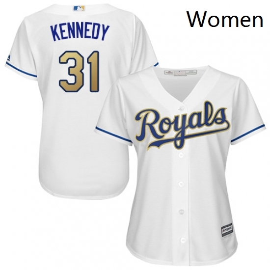 Womens Majestic Kansas City Royals 31 Ian Kennedy Replica White Home Cool Base MLB Jersey Womens Majestic Kansas City Royals 31 Ian Kennedy Replica White Home Cool Base MLB Jersey