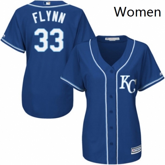 Womens Majestic Kansas City Royals 33 Brian Flynn Replica Blue Alternate 2 Cool Base MLB Jersey Womens Majestic Kansas City Royals 33 Brian Flynn Replica Blue Alternate 2 Cool Base MLB Jersey