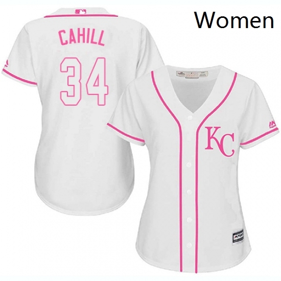 Womens Majestic Kansas City Royals 34 Trevor Cahill Replica White Fashion Cool Base MLB Jersey Womens Majestic Kansas City Royals 34 Trevor Cahill Replica White Fashion Cool Base MLB Jersey