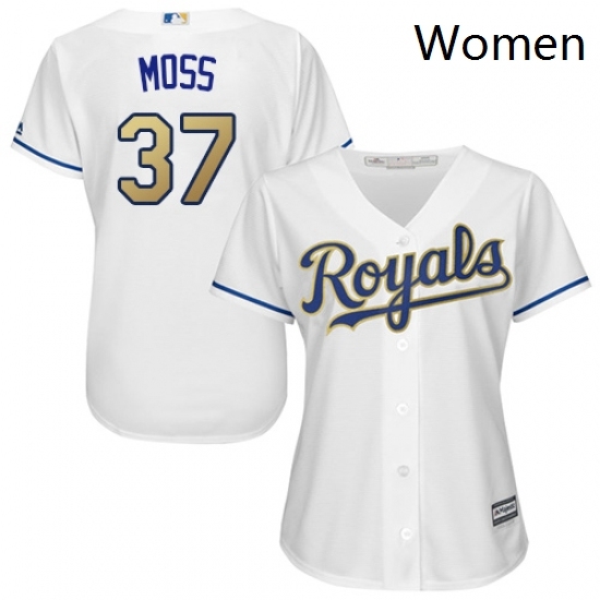 Womens Majestic Kansas City Royals 37 Brandon Moss Authentic White Home Cool Base MLB Jersey Womens Majestic Kansas City Royals 37 Brandon Moss Authentic White Home Cool Base MLB Jersey