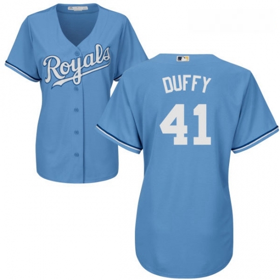 Womens Majestic Kansas City Royals 41 Danny Duffy Replica Light Blue Alternate 1 Cool Base MLB Jersey Womens Majestic Kansas City Royals 41 Danny Duffy Replica Light Blue Alternate 1 Cool Base MLB Jersey