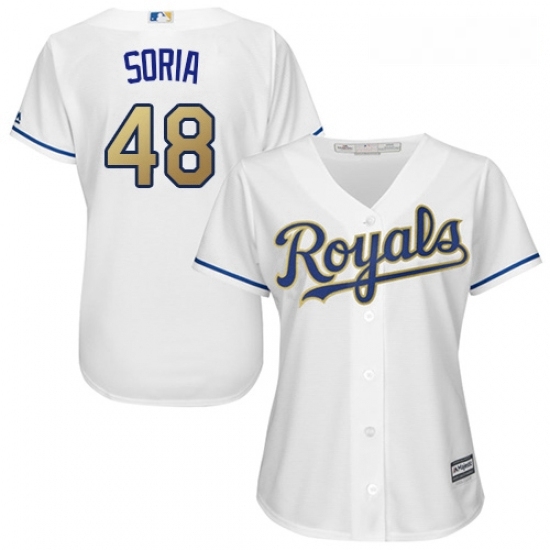 Womens Majestic Kansas City Royals 48 Joakim Soria Authentic White Home Cool Base MLB Jersey Womens Majestic Kansas City Royals 48 Joakim Soria Authentic White Home Cool Base MLB Jersey