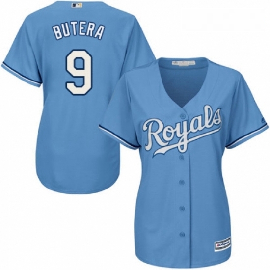 Womens Majestic Kansas City Royals 9 Drew Butera Replica Light Blue Alternate 1 Cool Base MLB Jersey Womens Majestic Kansas City Royals 9 Drew Butera Replica Light Blue Alternate 1 Cool Base MLB Jersey