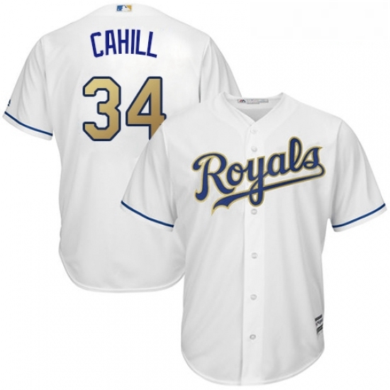 Youth Majestic Kansas City Royals 34 Trevor Cahill Authentic White Home Cool Base MLB Jersey Youth Majestic Kansas City Royals 34 Trevor Cahill Authentic White Home Cool Base MLB Jersey