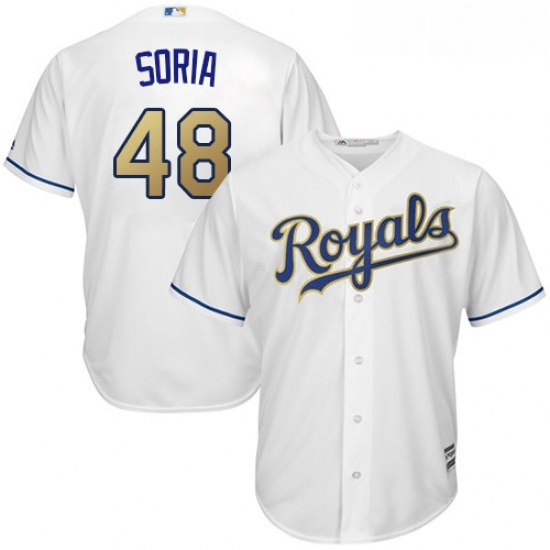 Youth Majestic Kansas City Royals 48 Joakim Soria Authentic White Home Cool Base MLB Jersey Youth Majestic Kansas City Royals 48 Joakim Soria Authentic White Home Cool Base MLB Jersey