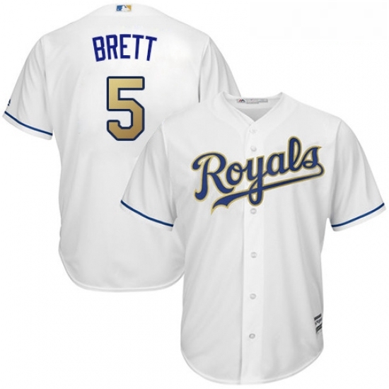 Youth Majestic Kansas City Royals 5 George Brett Authentic White Home Cool Base MLB Jersey Youth Majestic Kansas City Royals 5 George Brett Authentic White Home Cool Base MLB Jersey