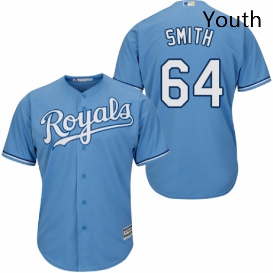 Youth Majestic Kansas City Royals 64 Burch Smith Replica Light Blue Alternate 1 Cool Base MLB Jersey Youth Majestic Kansas City Royals 64 Burch Smith Replica Light Blue Alternate 1 Cool Base MLB Jersey
