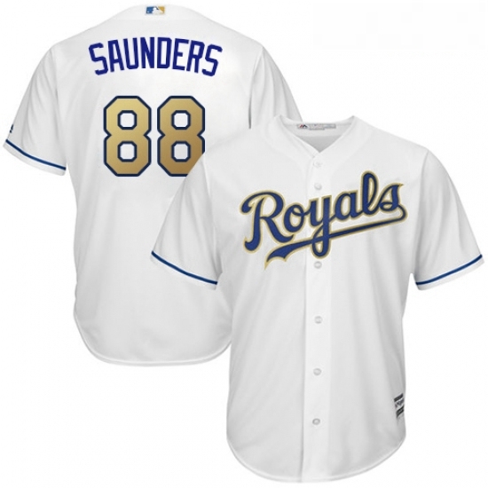 Youth Majestic Kansas City Royals 88 Michael Saunders Authentic White Home Cool Base MLB Jersey Youth Majestic Kansas City Royals 88 Michael Saunders Authentic White Home Cool Base MLB Jersey
