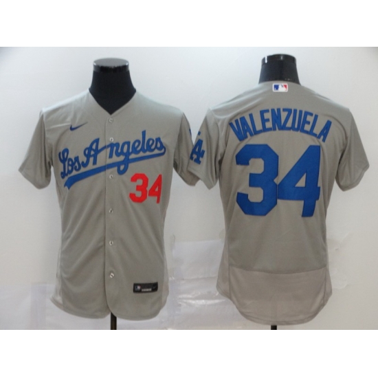 Dodgers 34 Fernando Valenzuela Gray 2020 Nike Flexbase Jersey Dodgers 34 Fernando Valenzuela Gray 2020 Nike Flexbase Jersey