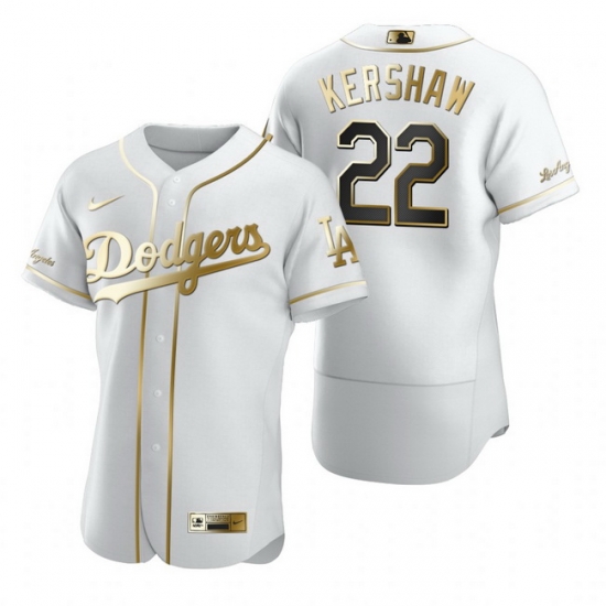 Los Angeles Dodgers 22 Clayton Kershaw White Nike Mens Authentic Golden Edition MLB Jersey Los Angeles Dodgers 22 Clayton Kershaw White Nike Mens Authentic Golden Edition MLB Jersey
